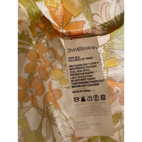 Zimmermann Pink Meadow Ruffle Scalloped Blouse 0 - Picture 8 of 10